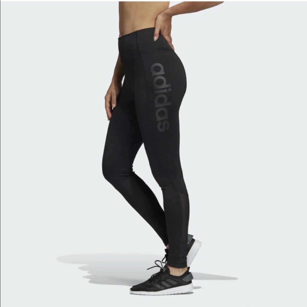 Adidas Climalite High Rise Logo Mesh Tights |
